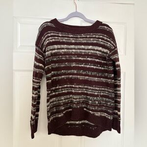 Striped Maroon and White Sweater